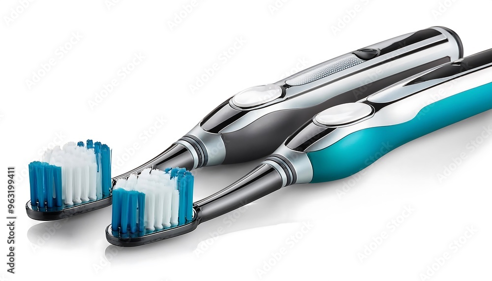Aufkleber full depth of field in clipping path for electric toothbrushes - toothbrushes isolated with