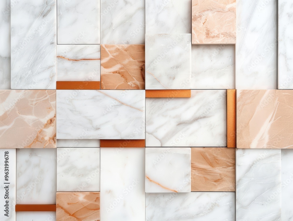 Poster elegant marble texture with warm tones and geometric pattern, perfect for interior design and archit