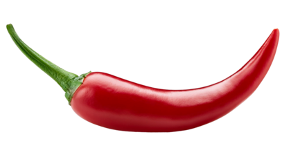 Fresh chili pepper isolated on transparent