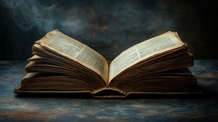 An Ancient Tome Emitting Smoke