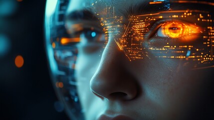 Ai technology Artificial Intelligence man using technology smart robot AI artificial intelligence by enter command prompt for generates something Futuristic technology transformation C : Generative AI