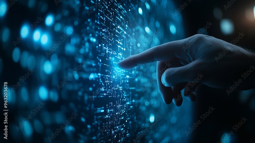 Aufkleber Digital technology internet network connection big data digital marketing IoT internet of things Business man using modern computer surfing internet futuristic innovative technology ba : Generative AI