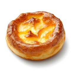 Perfectly Baked Yorkshire Pudding Isolated on White Background