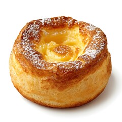 Perfectly Baked Yorkshire Pudding Isolated on White Background