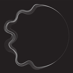 Abstract flow lines background . From order to chaos .Fluid wavy shape .Striped linear pattern . Music sound wave . Vector illustration
