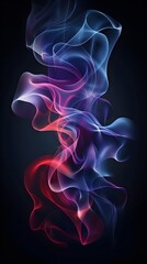 Naklejka premium Colorful Smoke Abstract Art Design Flowing Shapes Movement. AI Generated