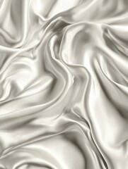 Fototapeta premium A white fabric with a pattern that looks like a wave. The fabric is smooth and shiny, and it gives off a feeling of elegance and luxury