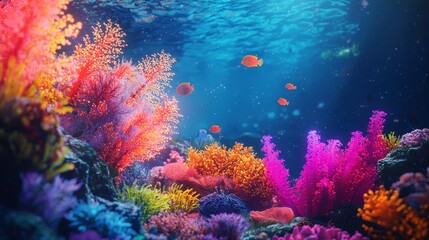 Obraz premium Colorful Coral Reef with Fish.