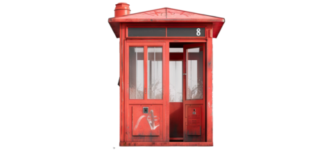 Highway emergency call box, for contacting authorities in case of emergency, isolated on transparent background PNG