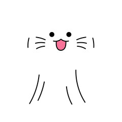 cute ghost cat hands up illustration 