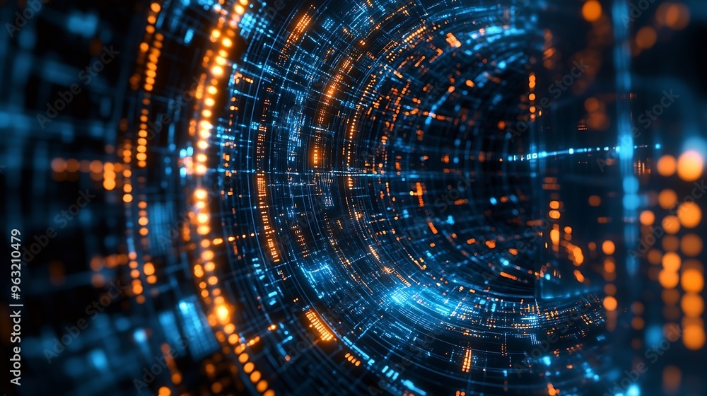 Poster Digital transformation technology strategy  System engineering Binary code Programming adoption of technology in business in the digital age Digital transformation concept : Generative AI