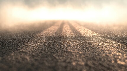 Abstract Road with Sunlight and Fog.