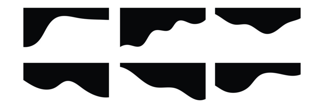 Website border, web page divider shapes. Geometric and organic separator headers for graphic design template - app, banner, page, poster, menu. Vector illustration on white background in eps 10. - Powered by Adobe