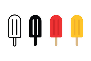 Popsicles icon set vector. Ice cream icon set. Ice lolly collection
