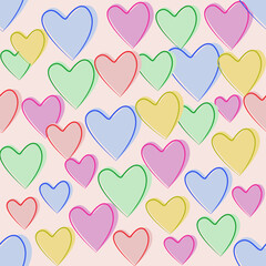 seamless heart vector illustration, perfect for use in romantic designs, wallpaper, greeting cards, and social media graphics, and any design that needs a touch of sweetness.