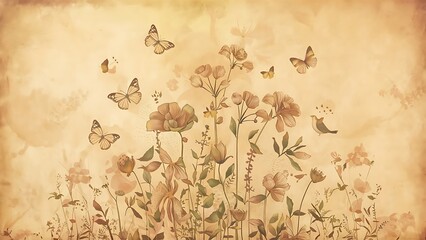 Naklejka premium Illustration of a vintage style paper background using pastel colours