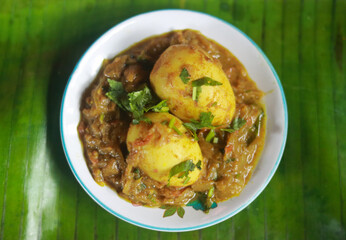 Kerala style Egg curry stock images
