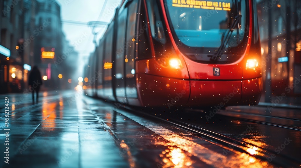 Aufkleber urban transport and network wide angle visual for banners or advertisements : generative ai