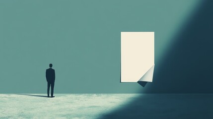 Obraz premium A person merges into the background as a crumpled job offer letter signals lost opportunities