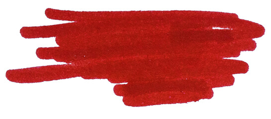 Transparent png of Grunge Red Marker Pen Hand-Drawn Line Strokes.