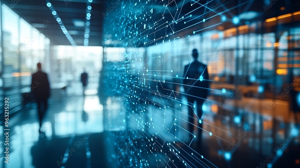 Aufkleber digital transformation concept business communication network smart office : generative ai