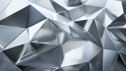 Fototapeta premium Silver geometric shape background, modernity and sophistication.