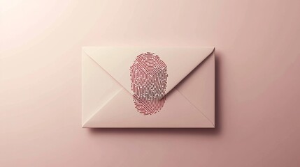 Minimalist envelope design with a digital fingerprint representing privacy and security concepts