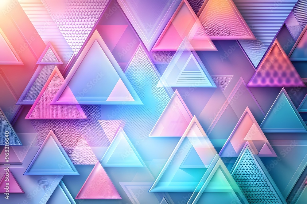 Aufkleber An image of a vibrant purple abstract background with overlapping triangular shapes, a Purple geometric background. Modern blue gradient geometric square shape abstract background
