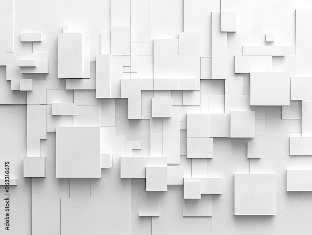 Poster abstract white geometric pattern.