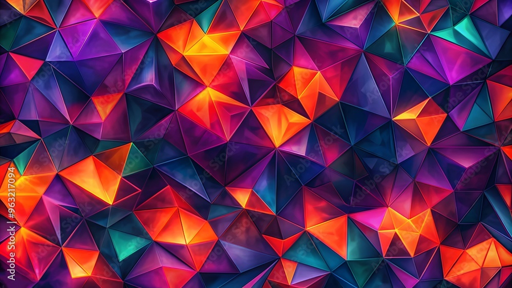 Fototapete An image of a vibrant purple abstract background with overlapping triangular shapes, a Purple geometric background. Modern blue gradient geometric square shape abstract background