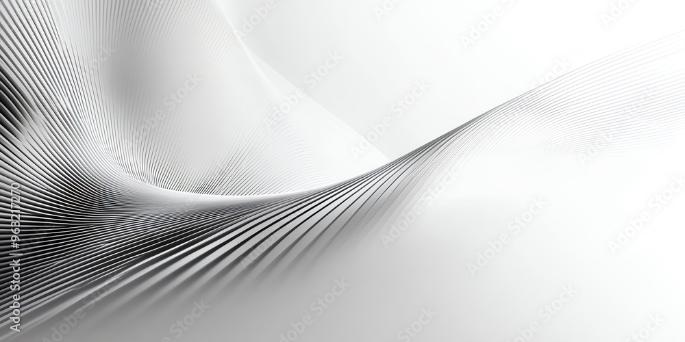 Poster Abstract white lines flowing in a curved shape.