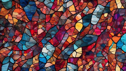 Multicolored Stained Glass with an Irregular Pattern