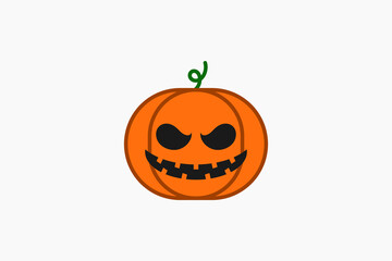 scary smiling halloween pumpkin vector icon