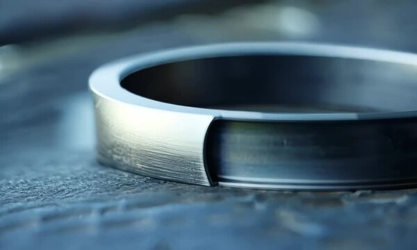 Modern minimalist titanium cuff bracelet with a brushed finish, Video