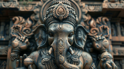 Obraz premium Majestic Statue of Lord Ganesha