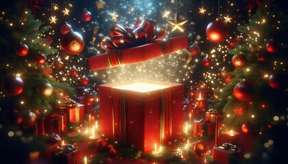 wallpaper de navidad en tonos rojos y dorado. 