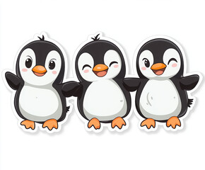 Obraz premium penguins cute animals cartoon penguins baby penguins wildlife arctic animals aquatic birds animated characters playful penguins penguin family ice and snow animal stickers2-816d-4862-9274-ac39d12922f4