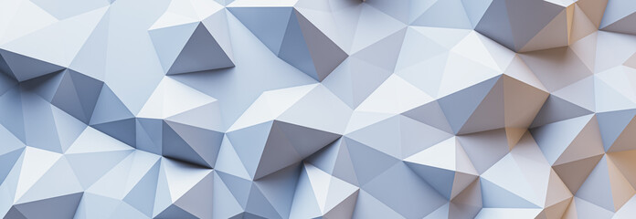 Abstract geometric background with polygonal shapes in pastel tones. 3D Rendering