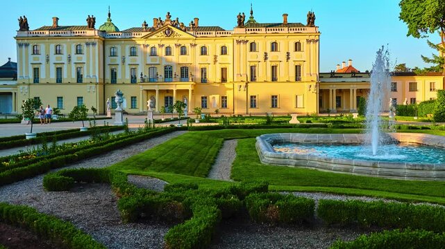 Branicki Palace is a historical edifice in Bialystok, Podlaskie Voivodeship, Poland. The palace complex with gardens, pavilions, sculptures, outbuildings and other structures.