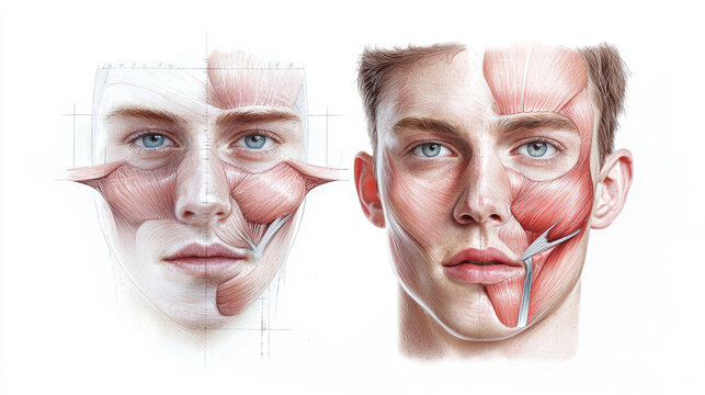 Symmetry in Facial Muscles, Discuss the bilateral symmetry of facial muscles, such as the orbicularis oculi and zygomaticus, and how they contribute to symmetrical facial expressions