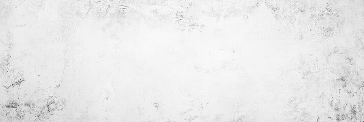Naklejka premium White old concrete wall light grunge texture wide banner format background with copy space for text. Grunge light gray Soft white texture