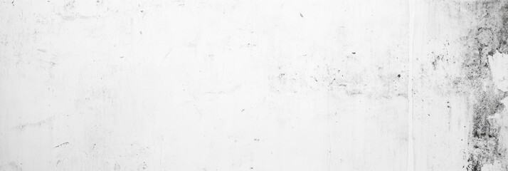 Naklejka premium White old concrete wall light grunge texture wide banner format background with copy space for text. Grunge light gray Soft white texture