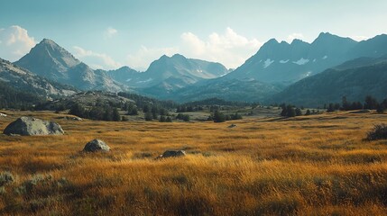 Obraz premium The Wind River Range Mountain range in Wyoming USA : Generative AI