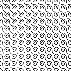 Seamless abstract vector pattern in the form of waves.; Geometric and modern vintage background.