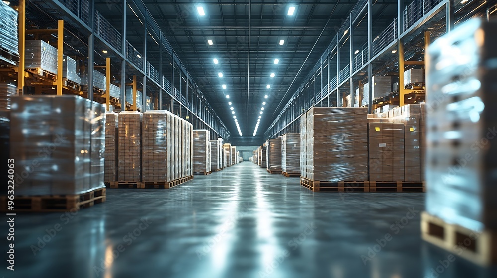 Aufkleber logistics warehouse and communication network : generative ai