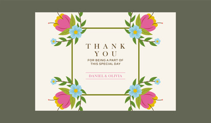 Thank you wedding card template