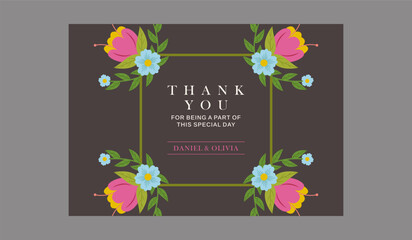 Thank you wedding card template