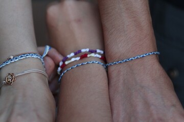 Friendship bracelets made during kids summer camp
