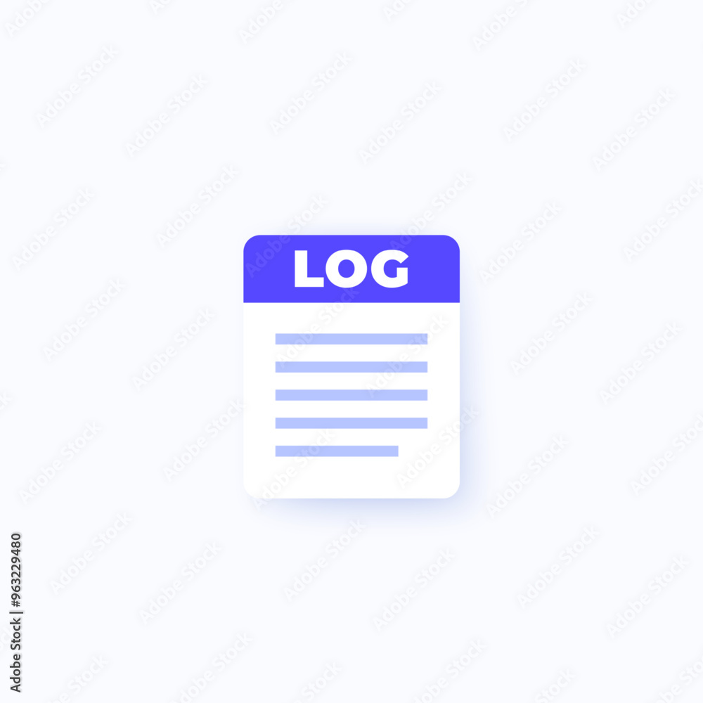Poster log file format icon, vector