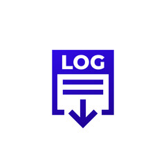 Log file download icon on white